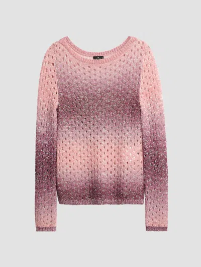 Etro Women's Sequin Nylon-wool Open-knit Sweater In Black