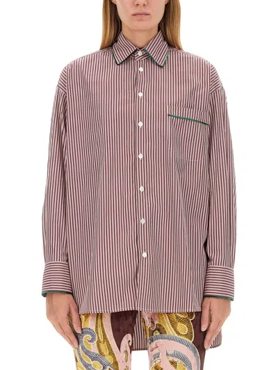 Etro Women Shirt With Pegasus Embroidery In Red