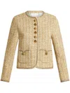 Shop Etro Women's Short Yellow Jacket With Multicolor Marble | Size 44 | Wrca004099tts03s9840s9840 In Multiyello