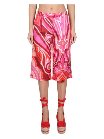 ETRO WOMEN'S SILK AND COTTON BERMUDA SHORTS