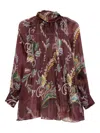 Etro Women Silk Blouse With Paisley Print In Brown