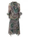 Etro Silk Dress With Paisley Print In Multi