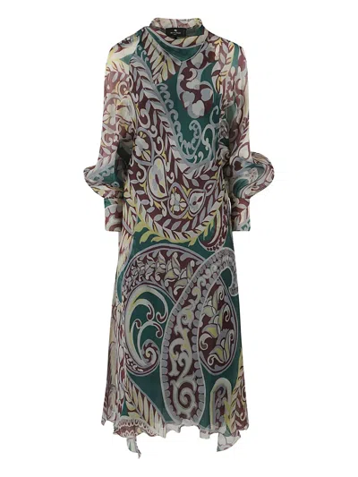 ETRO ETRO WOMEN SILK DRESS WITH PAISLEY PRINT