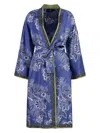 Etro Kesa Floral-print Silk Robe In Blue
