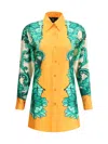 Etro Women's Floral Print Shirt With Knotted Detail | Size 42 | Wria005699sp1e7 In Yellow