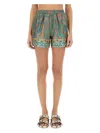 Etro Paisley Silk Shorts With Intricate Hem Detailing In Multicolour