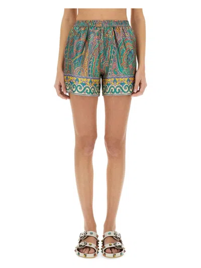 ETRO WOMEN'S SILK SHORTS | SIZE LARGE | WRPA0014