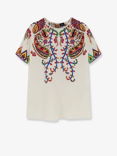 Etro Paisey-print Crewneck T-shirt In Multi