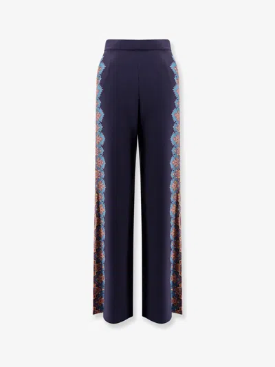 ETRO ETRO WOMEN SILK TROUSERS WITH FLORAL PRINT
