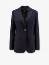 Etro Women Single-breasted Wool Blazer With Iconic Pattern In Blue