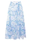 Etro Maxi Cotton Skirt With Contrasting Floral Paisley Print In Multicolor