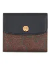 Etro Jacquard Paisley Wallet Leather Flap In Brown