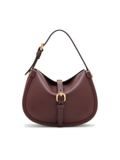 Etro Women's Small Pony Leather Crossbody Bag In Burgundy