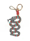 Etro Beaded Snake Shape Keyring With Gold-tone Hardware In Multi