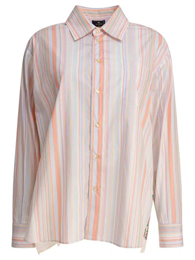 ETRO ETRO WOMEN STRIPED SHIRT WITH PRINT ON THE BACK