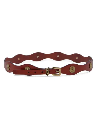Etro Women's Studded Leather Belt In Pink