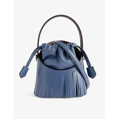 Etro Womens Sugar Paper Blue Saturno Leather Cross-body Bag