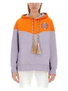 Etro Logo Embroidered Hooded Sweatshirt With Kangaroo Pocket In Multicolour