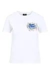 Etro T-shirt Mit Aufgesticktem Pegaso Und Monogramm In White