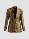 Etro Single-breasted Jacquard Tailored Jacket In Multi