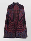 Etro Jacquard Wool And Cotton-blend Cape In Blue
