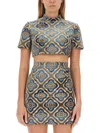 Etro Cropped Top Set High Neckline In Multi