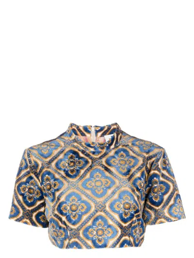 Etro Women's Top Cropped | Size 40 | 11778 In Multicolour