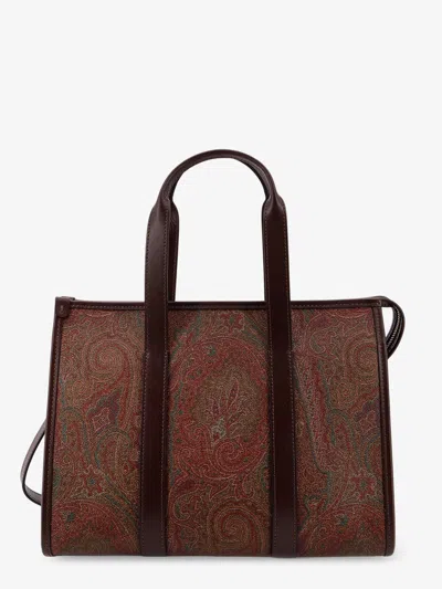 Etro Women Top Handle Bauletto M Arnica Paisley Jacquard Fabric Shoulder Bag