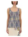 Etro Print Sleeveless Top With Scoop Neckline In Multicolour