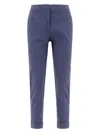 Etro Tailored Trousers With Belt Loops And Rolled Cuffs In Blue