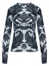 Etro Signature Print Long-sleeved Top In Blue