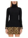 Etro Roll-neck Jacquard Sweater In Black