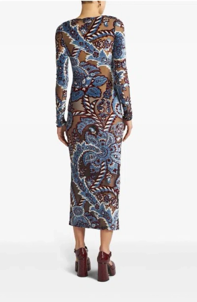 ETRO WOMEN'S V-NECK MULTICOLOUR JACQUARD DRESS | SIZE 42 | WRHA0199 COLOR 99JJD03S9880