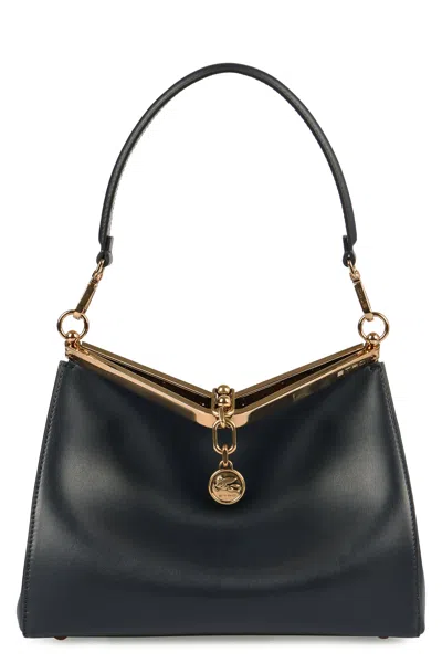 Etro Women's Vela Media Leather Shoulder Bag In Black