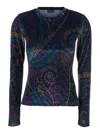 Etro Velvet Top In Blue