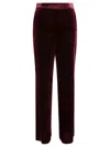 Etro Red Pants With Elastic Waistband In Bordeaux