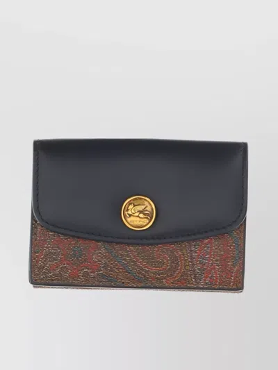 Etro Paisley Jacquard Wallet In Black