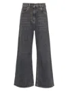 Etro Wide Leg Jeans With Belt Loops And Contrast Stitching In Grey