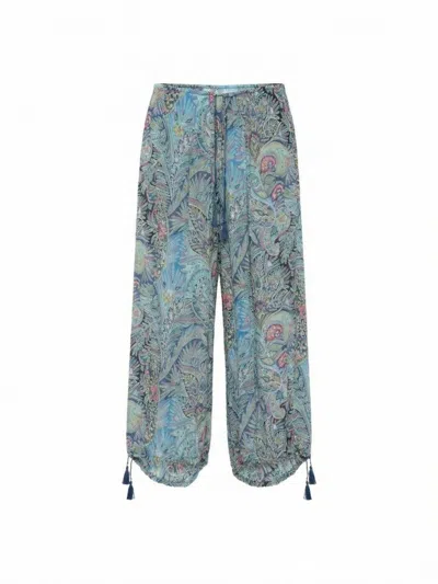 Etro Women Wide Pants With Tassels In Multi