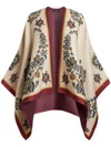 Etro White Blossom Cape In Beige