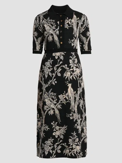 Etro Women's Wool-blend Knit Midi Shirtdress In Black