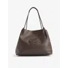 Etro Brown Leather Bag With Embroidered Logo In Brown