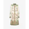 Etro Paisley Midi Dress In Print On White Base