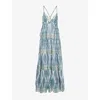 Etro Womens Print On White Base Paisley-print Sleeveless Cotton-silk Woven Midi Dress In Print On White Base