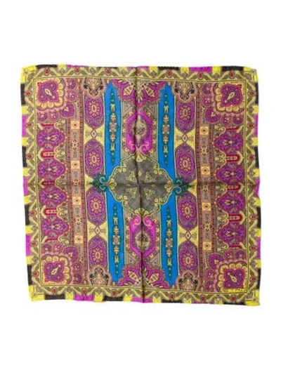 Pre-owned Etro Womens' Silk Patterned Pocket Square W/ Tags In Multi