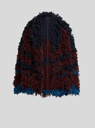 Etro , Wool- And Alpaca-blend Fur-stitch Jacket, Woman, Size 48 In Burgundy