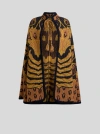 Etro Jacquard-pattern Cape In Brown