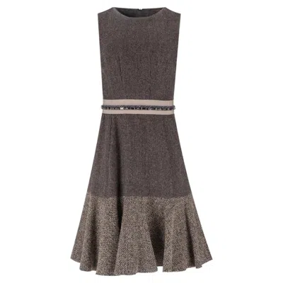 Pre-owned Etro Wool & Angora Blend A-line Dress With Bead-embellished Waistline In Black