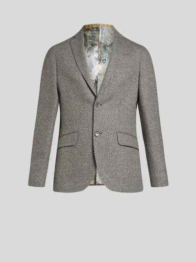 Etro Single-breasted Wool Blazer In Black