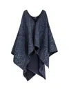 Etro Cashmere And Wool Draped Cape In Blue